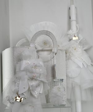 ΒΑΠΤΙΣΤΙΚΟ ΠΑΚΕΤΟ STOVA BAMBINI ΤΣΑΝΤΑ ΜΕ GLITTER BRIDAL STB-06