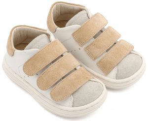 Σνίκερ με Τριπλή Μπαρέτα Χρατς BS3096 Λευκό Μπεζ