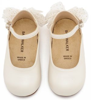 Γαλλικό Γοβάκι με Διακοσμημένη Φτέρνα Πεταλούδα BS3594 Εκρού