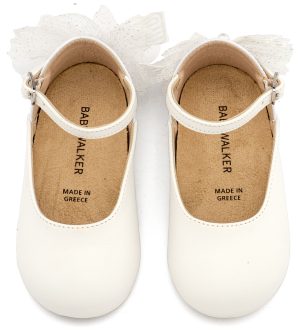 Γαλλικό Γοβάκι με Διακοσμημένη Φτέρνα Πεταλούδα BS3594 Λευκό