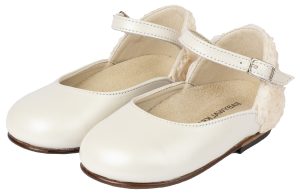 Γαλλικό Γοβάκι με Διακοσμημένη Φτέρνα απο Λουλούδια BW4503 Εκρού