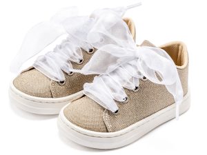 Sneaker απο Ύφασμα και Δέσιμο Κορδέλα BW4864 Πλατίνα