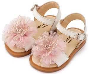 Πέδιλο με Διακοσμητικό Πεταλούδας BW4886 Εκρού Ροζ