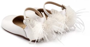 Γαλλικό Γοβάκι με Διακοσμημένη Φτέρνα Πεταλούδα BW4891 Λευκό