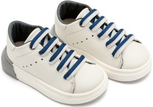 Δετό Sneaker με Δίχρωμο Κορδόνι EXC5294 Λευκό Μπλε