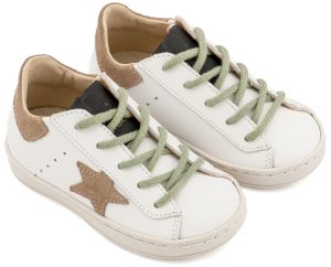 Τρίχρωμο Sneaker Δετό EXC5315  Λευκό Μπεζ Μέντα