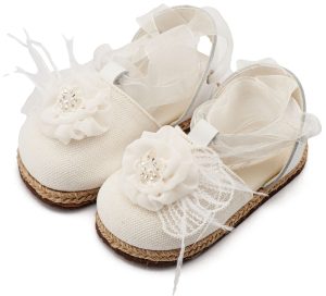 Εσπαντρίγια με Χειροποίητο Διακοσμητικό με Πούπουλα EXC5905 Λευκό