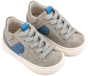 Δίχρωμο Sneaker Δετό EXC8002 Γκρι Μπλε Ρουά