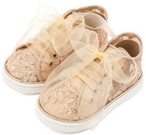 Sneaker απο Ύφασμα Φιλντιρέ Λουλούδια LU6129 Μπεζ