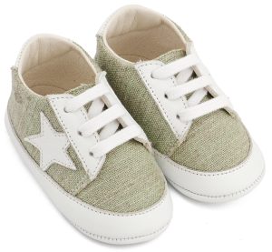 Υφασμάτινο Δετό Sneaker  MI1135 Φυστικί Λευκό