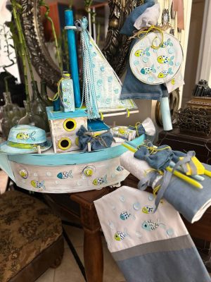 ΠΑΚΕΤΟ ΒΑΠΤΙΣΗΣ ΚΑΡΑΒΙ ΜΕ ΘΕΜΑ ΨΑΡΑΚΙΑ VS040