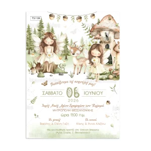 ΠΡΟΣΚΛΗΤΗΡΙΟ ΒΑΠΤΙΣΗΣ ΓΙΑ ΔΙΔΥΜΑ ΝΕΡΑΙΔΕΣ ts1106